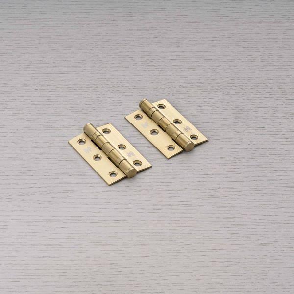 DOOR HINGE / 76 X 51 X 2 MM / BRASS image 1