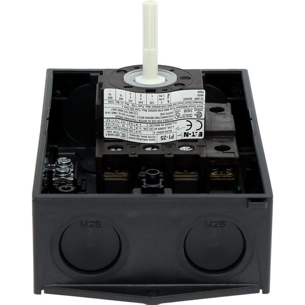 P1-25/I2/SVB-SW/N Main switch, P1, 25 A, surface mounting, 3 pole + N, STOP function, With black rotary handle and locking ring, Lockable in the 0 (Off) position image 16