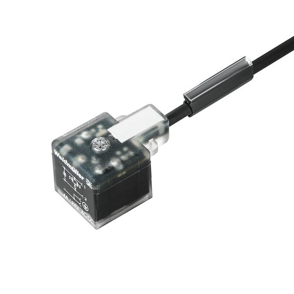 Valve cable (assembled), One end without connector - valve plug, Design A (18 mm), Cable length: 3 m, PVC, black image 1