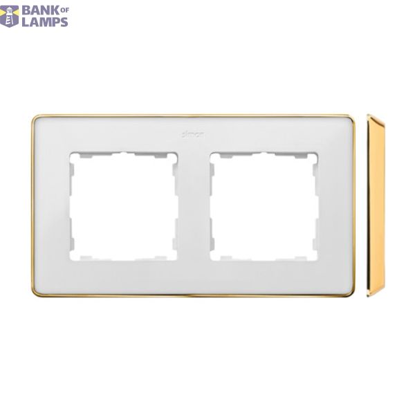Double frame, white, gold base image 1