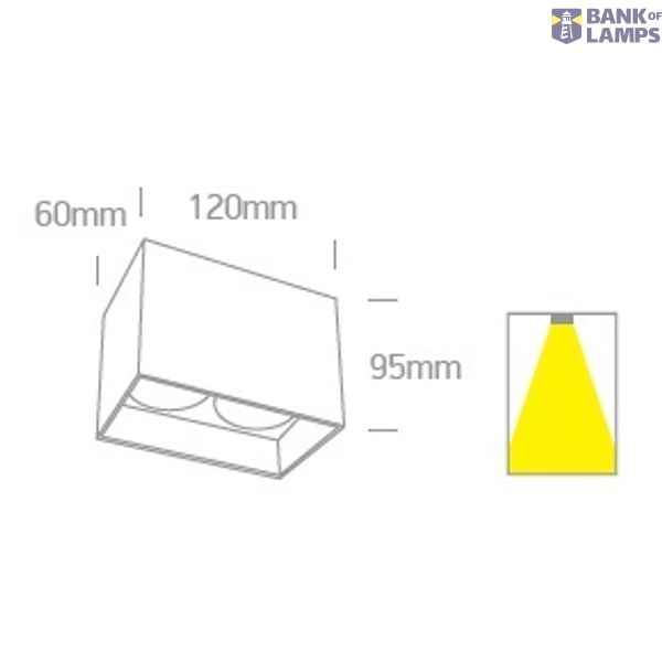 BLACK GU10 2x10W DARK LIGHT image 2