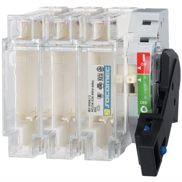 Fuse combination switch body 2P 125A for knife-edge fuse size 00. NF a image 1