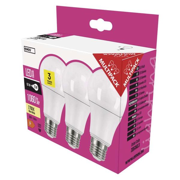 LED Bulb Classic A60 / E27 / 10.7 W (75 W) / 1 060 lm / warm white image 1