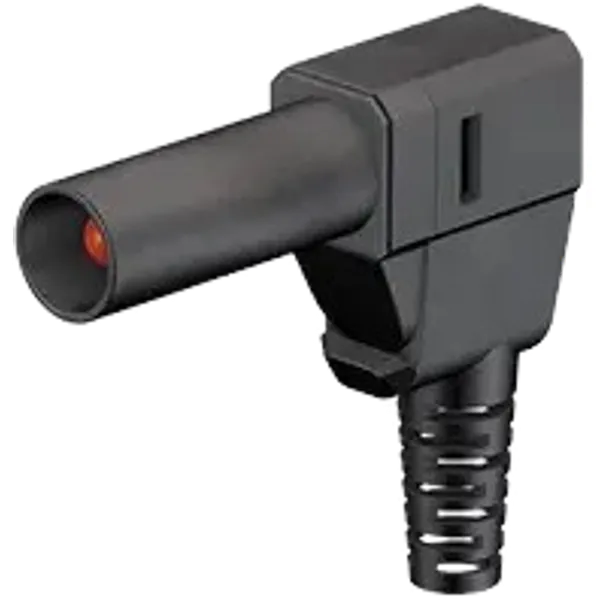 4 mm plug, solder connection, CAT II, black, 22.2668-21 image 1