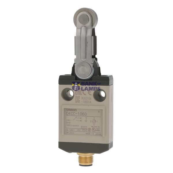 Compact limit switch, connector type, 1 A 125 VAC, centre roller level D4CC1060F image 1