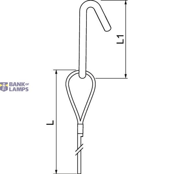 QWT TH 2 3M G Suspension wire with trapezoidal hook 2x3000mm image 2