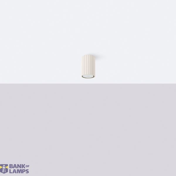 BEIGE SPOT TUBE WITH A GROOVED CARBON LAMPSHADE FOR AN ELEGANT LIVING ROOM 1XGU10 image 3