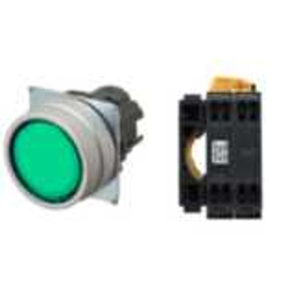 Pushbutton A22NL Ã˜22, bezel brushed metal, FLAT, MOMENTARY, CAP COLOR A2226686R image 2