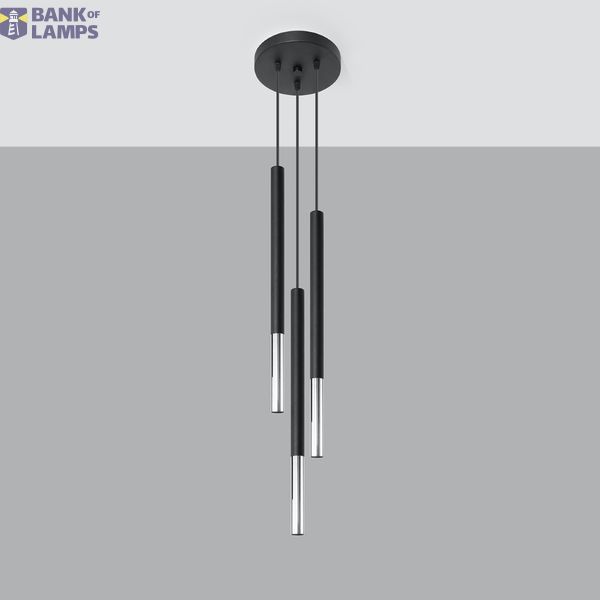 MOSAIC HANGING LAMP 3P BLACK/CHROME G9 3X40W IP20 image 2