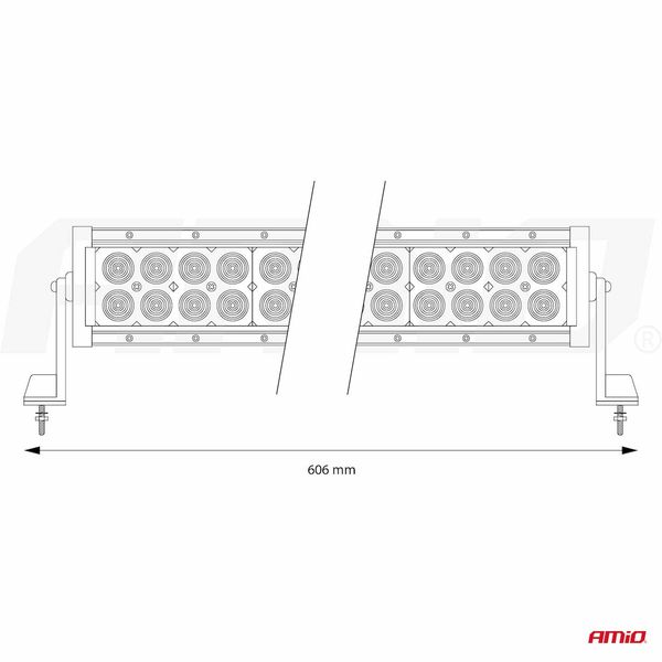 LED Work Light Bar 60 cm 9-36V AMIO-02438 AWL24 image 1