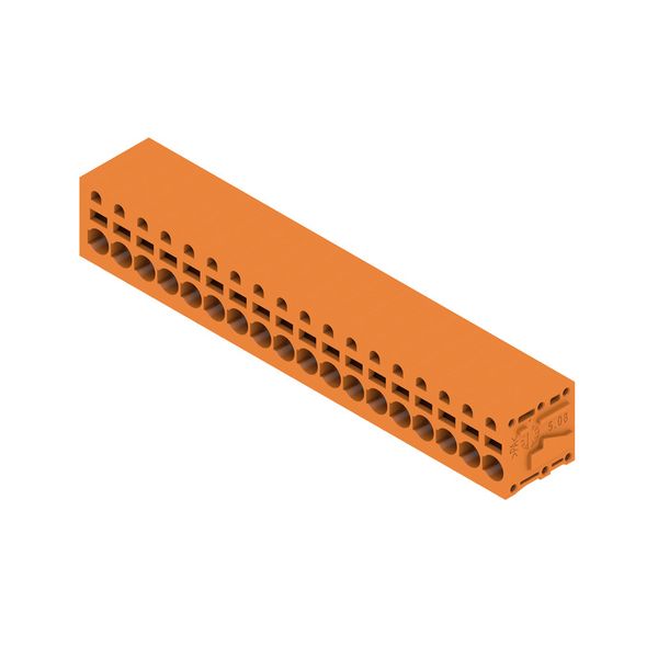 Printed circuit board terminals, 5.08 mm, Number of poles: 18, 90°, Solder pin length (l): 3.5 mm, tinned, orange, PUSH IN without actuator, Clamping range, max. : 2.5 mm², Box image 3