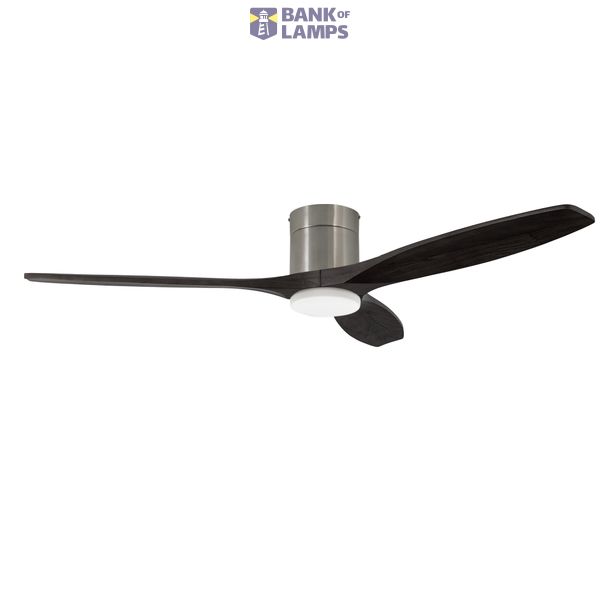 Fan Stem Evo ø1320mm Tube Satin Nickel with Black Blades Black image 1