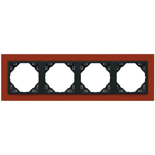 FOUR-GANG FRAME INTENSE ORANGE/GRAY image 1