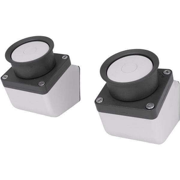 Single sloped modules for two-hand control panel, grey, aluminium image 1