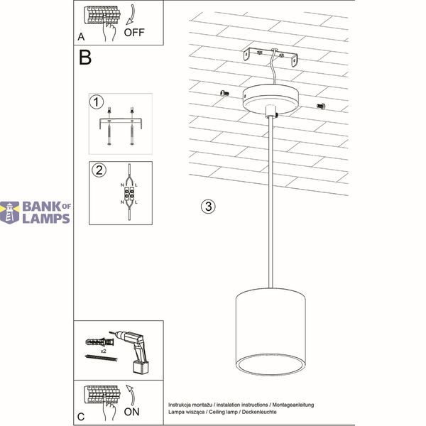 HANGING LAMP ORBIS 1 BLACK GU10 1X40W IP20 image 8