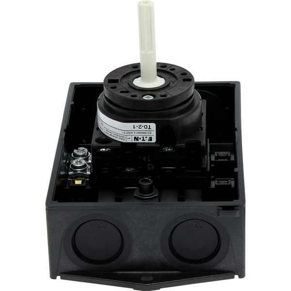 T0-2-1/I1/SVB-SW Main switch, T0, 20 A, surface mounting, 2 contact unit(s), 3 pole, STOP function, With black rotary handle and locking ring, Lockable in the 0 (Off) image 39