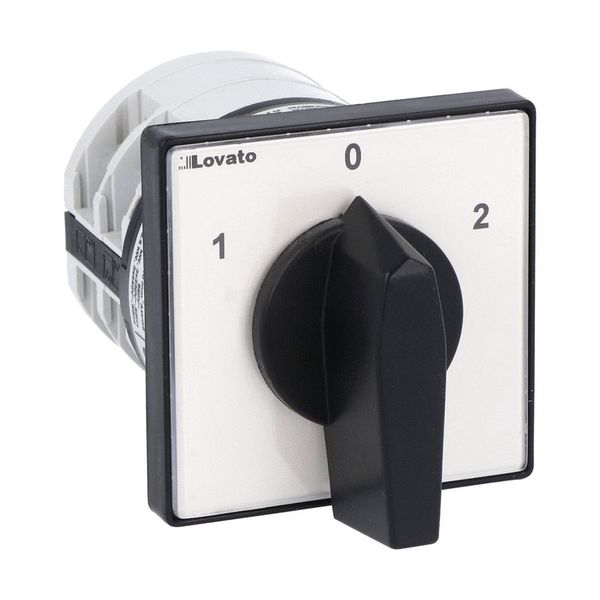 Rotary cam switch 7GN series, changeover switch 2 poles 40A, for front mounting with black handle, front plate 65X65mm image 1