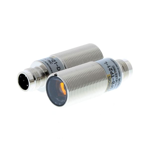 Photoelectric sensor, M18 threaded barrel, metal, red LED, through-bea E3FB2033M image 3