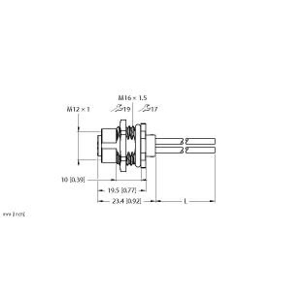 M12 Power Flange Rear-mounted   FKFD46PS-1/M16 image 2