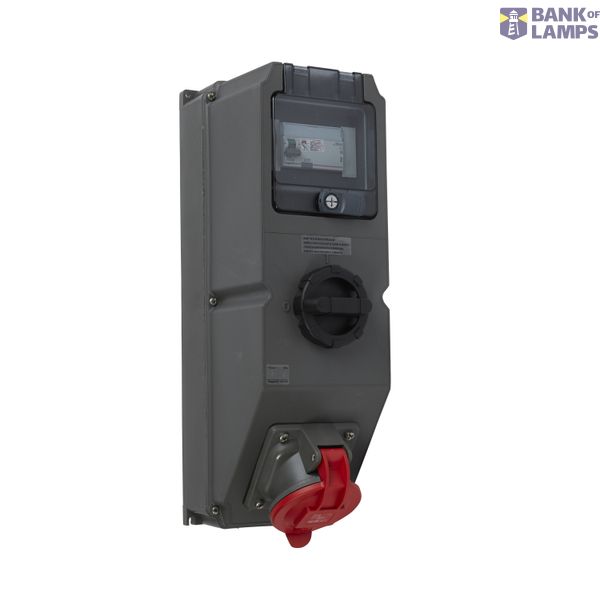 COFFRET DE PRISE IP44 400V 3P+N+T 63A INTER+RCD image 2