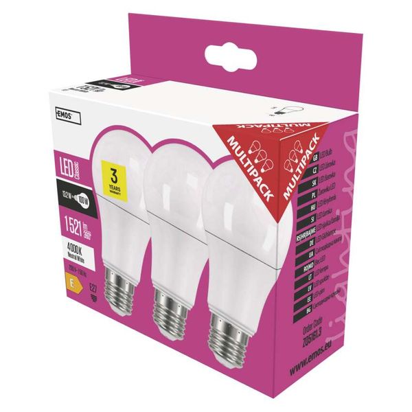 LED bulb Classic A60 / E27 / 13.2 W (100 W) / 1 521 lm / neutral white image 1