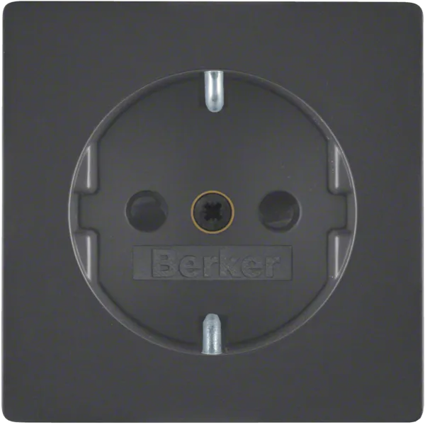 Q.x - esplh. Schuko with obtur., anthracite image 1
