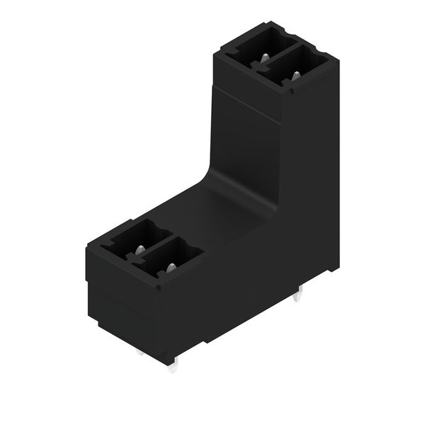 PCB plug-in connector, male header, closed side, THT/THR solder connection, 3.81 mm, Number of poles: 4, 180°, Solder pin length (l): 3.2 mm, tinned, black, Box image 4