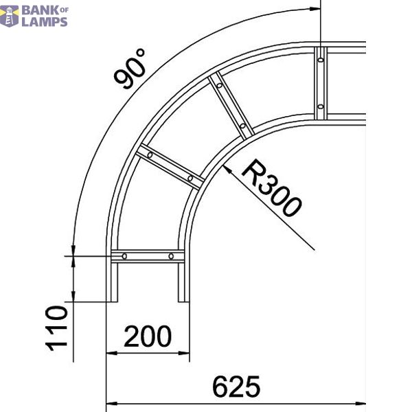 90° bend for cable ladder 110x200 Steel Hot-dip galvanised zinc image 2