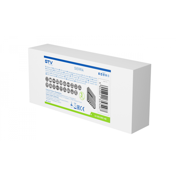 LED luminaire SIERRA, 18 W, 1620 lm, 4000K, IP20, black image 3