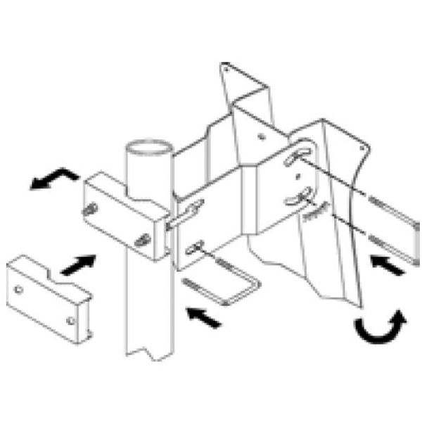 SAT Antenna  80/75cm, Steel, 39dB, foldable feed-arm, white image 2
