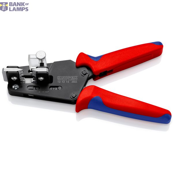 KNIPEX 12 12 15 Precision Insulation Stripper with adapted blades with multi-component handles burnished 205 mm image 1