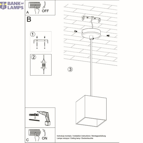 HANGING LAMP QUAD 1 WHITE GU10 1X40W IP20 image 8