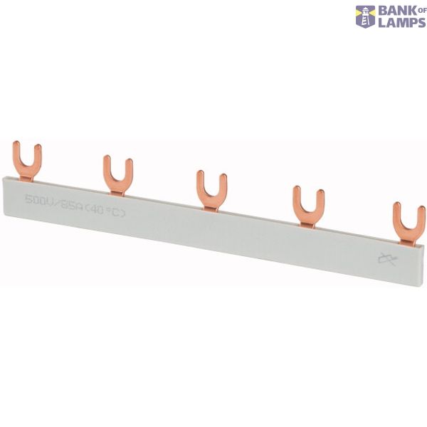 Phase busbar with 5x forks 1-phase, insulated straight image 1
