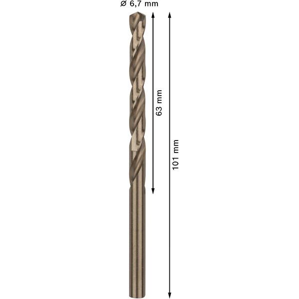 Metal drill bits HSS-Co, DIN 338 6,7 x 63 x 101 mm 10 pcs. image 2
