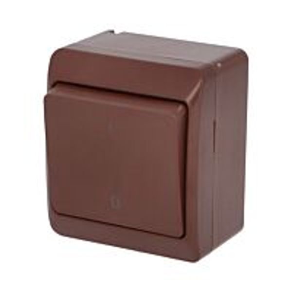 GALATEA Switch no. 2 10A 230V on plaster IP44 brown image 1