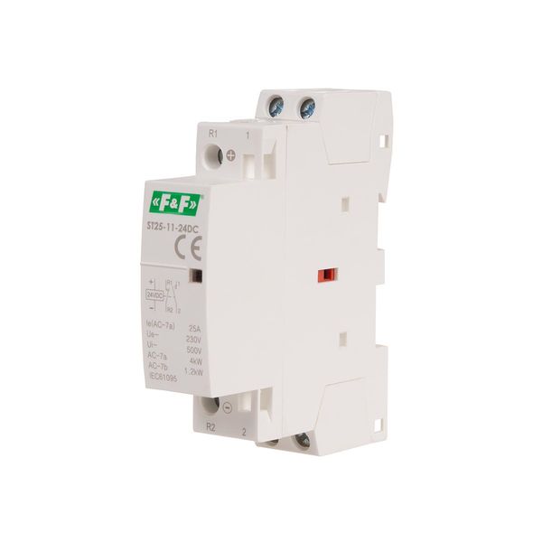 Modular contactor, rail mounting, 1Ã—NO+1Ã—NC contacts, 25A, 24V DC image 1