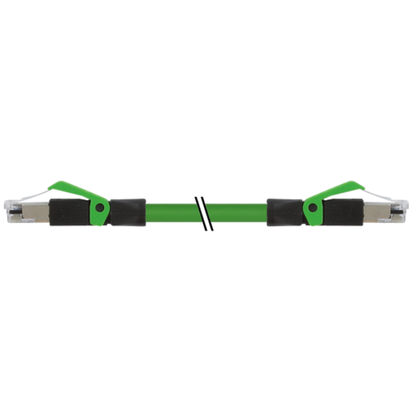 RJ45 male 0° / RJ45 male 0° shielded PUR 1x4xAWG22 shielded gn UL/CSA+ image 1
