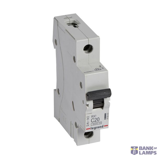 MCB RX³ 6000 - 1P - 230/400V~ - 20 A - C curve - prong/fork type supply busbars image 2
