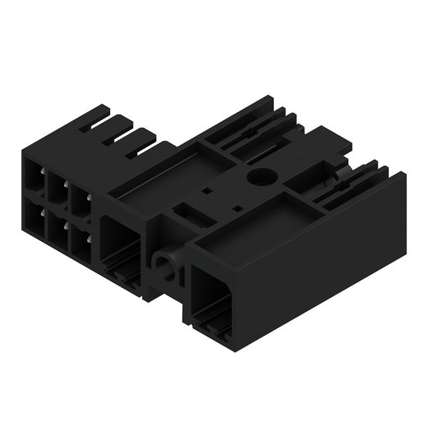 PCB plug-in connector, male header, closed side, Middle flange, THT solder connection, 7.62 mm, Number of poles: 2, 270°, Solder pin length (l): 3.5 mm, tinned, black, Box image 2