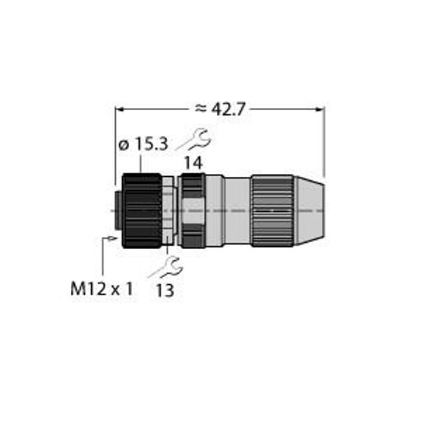 Field-Wireable Connector Female Connector M12 × 1, Straight   HA8141-0 image 2