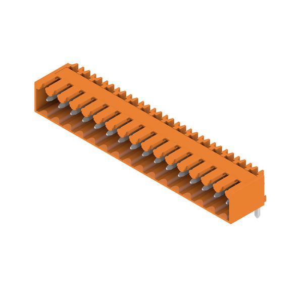 PCB plug-in connector, male header, closed side, THT solder connection, 3.50 mm, Number of poles: 16, 90°, Solder pin length (l): 4.5 mm, tinned, orange, Box image 4