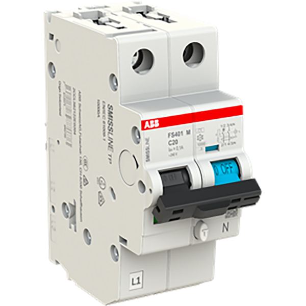 Earth leakage protection with overcurrent protection C Kar, 20A, 100mA, 10kA 1P+Prov. image 1