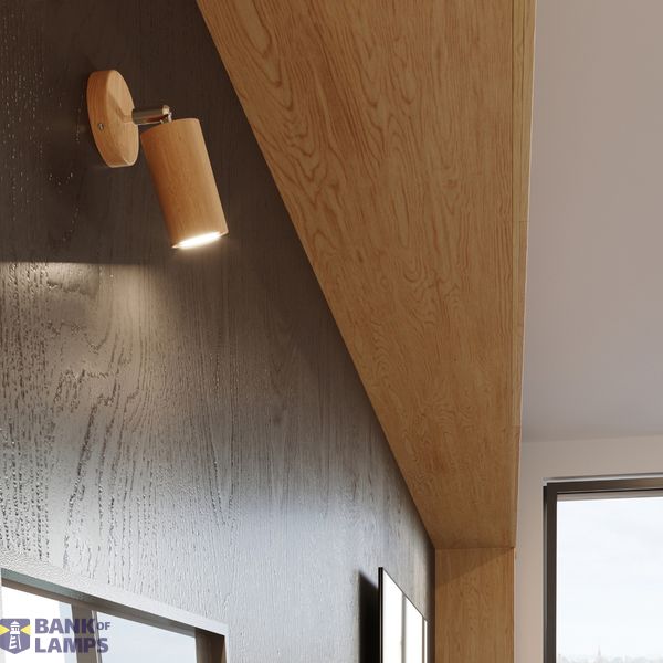 BERG WALL LAMP NATURAL WOOD GU10 1X40W IP20 image 5
