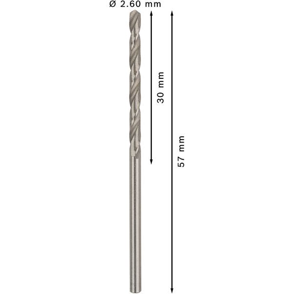 Metal drill bits HSS-G, DIN 338 2,6 x 30 x 57 mm 10 pcs. image 1
