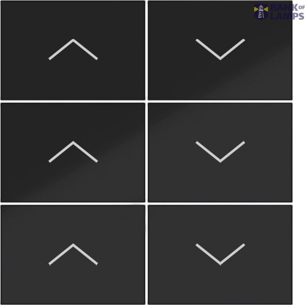 KNX pushbutton cover, 6-V, high/low, A.x/C.x, glossy night black image 1