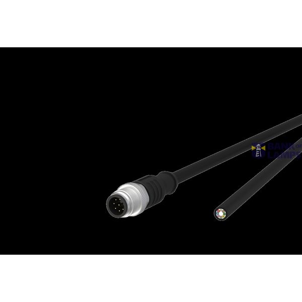 M12 Sensor/actuator cable, A-coded, 1.0 m, M12 plug straight - free li image 2