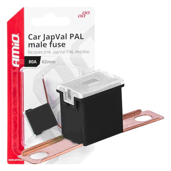Car JapVal PAL male fuses 62mm 80A AMIO-03432 image 1