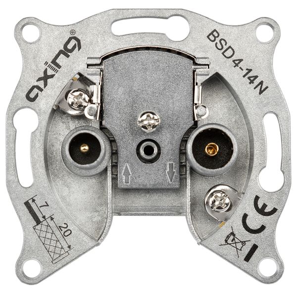 Antenna loop-through outlet 2-Port, 14dB, w/o frame,BSD 4-14 image 1