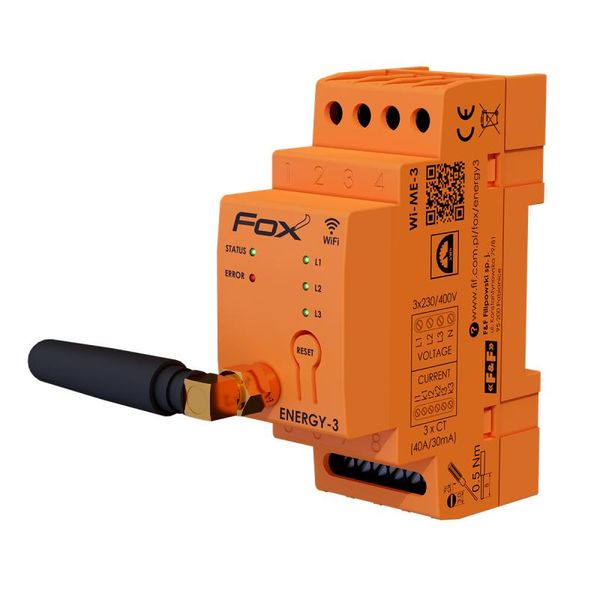 Wi-Fi energy consumption monitor-meter, 3 phase - ENERGY 3; WI-MEF-3200 image 2