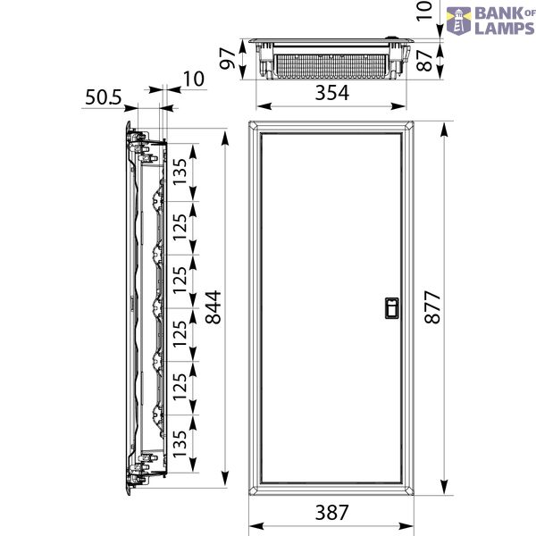 RPDM 5x14 Flush-mounted distribution board, metal door, N+PE (70) "IDEAline" image 2